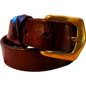 BELT COGNAC LEATHER & BRASS PREPPY CLASSIC BELT